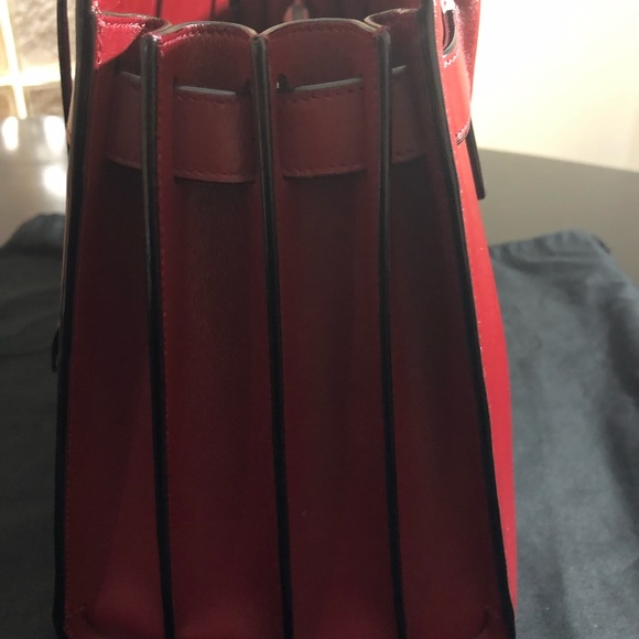 Red leather Saint Laurent small Sac de Jour - Picture 3 of 8
